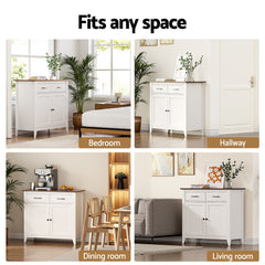 Artiss Buffet Sideboard Storage Cabinet Kitchen Cupboard Hallway 2 Drawers White