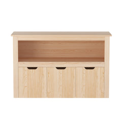 Keezi Kids Bookshelf 3 Drawers Storage Children Bookcase Toy Organiser Display Wooden