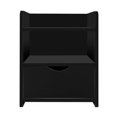 Artiss Bedside Table 1 Drawer with Shelf - FARA Black