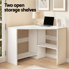 Artiss Corner Computer Desk Shelves CPU Stand L-shape Home Office Workstation Desks
