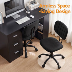 Artiss Office Desk & Chair Set 120cm Computer Desk with 3 Drawers & Open Shelves, Ergonomic Armless Office Chair with Wheels, Height Adjustable for Home Office Study