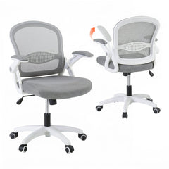 Artiss Computer Desk & Ergonomic Office Chair Set 120cm Home Office Study Desk with 3 Drawers & 3 Shelves, Mesh Computer Chair with Flip-Up Armrests