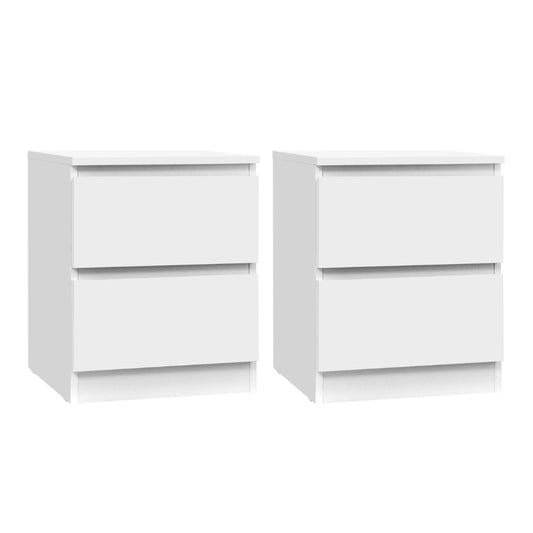 Artiss 2x Bedside Table 2 Drawers - PEPE White