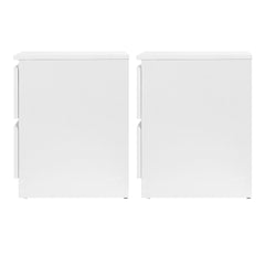 Artiss 2x Bedside Table 2 Drawers - PEPE White