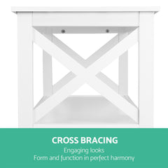 Artiss Console Table 3-tier White Polly