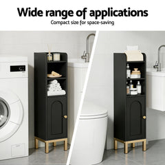 Artiss 2X Bathroom Storage Cabinet Floor Organizer Toilet Corner Adjustable Black