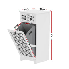 Artiss 2X Laundry Hamper Cabinet Bathroom Storage White Rattan