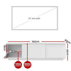 Artiss TV Unit Entertainment Unit Storage Cabinet 160cm White
