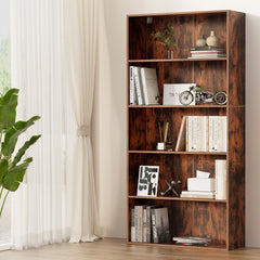 Artiss Bookshelf 5 Tiers Walnut