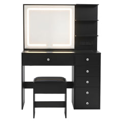 Artiss Dressing Table LED Vanity Desk Set Stool Black