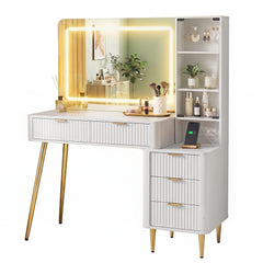 Artiss Dressing Table LED Vanity Desk Charging Station White
