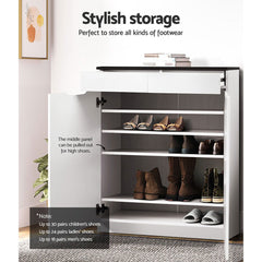 Artiss Shoe Rack Cabinet 30 Pairs White Eve