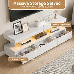 Artiss TV Unit LED 160CM Storage Drawer White