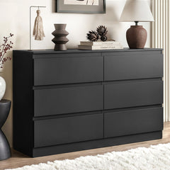 Artiss 6 Chest of Drawers Lowboy Black