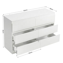 Artiss 6 Chest of Drawers Lowboy White