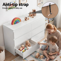 Artiss 6 Chest of Drawers Lowboy White