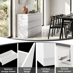 Artiss 6 Chest of Drawers Lowboy White