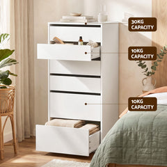 Artiss 2x Chest of 6 Drawers Dresser Tallboy White