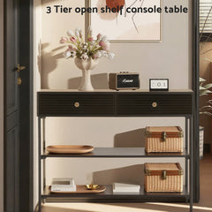 Artiss Console Table 3-Tier Black