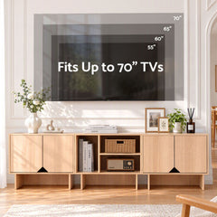 Artiss Modular TV Unit Storage Cabinet Adjustable Shelf Robot-Vac Friendly Pine