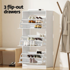 Artiss Shoe Cabinet Storage Drawer 45 Pairs White