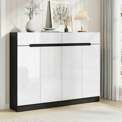 Artiss Shoe Rack Cabinet Storage 120cm w/ Drawer - White Lydia