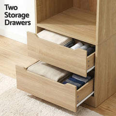 Artiss Wardrobe Clothes Closet Storage Organizer Pine
