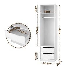 Artiss Wardrobe Clothes Closet Storage Organizer White