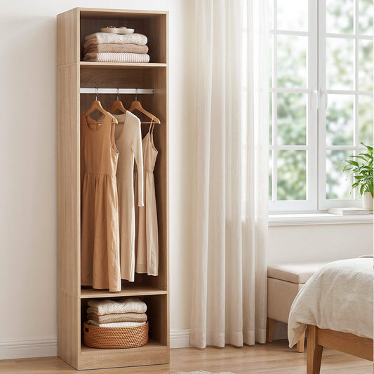 Artiss Wardrobe Clothes Closet Storage Organizer Shelf Pine