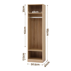 Artiss Wardrobe Clothes Closet Storage Organizer Shelf Pine