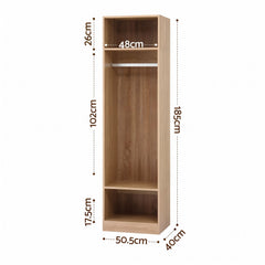 Artiss Wardrobe Clothes Closet Storage Organizer Shelf Pine