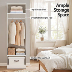 Artiss Wardrobe Clothes Closet Storage Organizer Shelf White