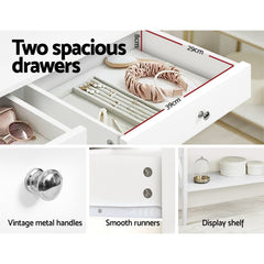 Artiss Console Table 2 Drawers 100CM White Chole