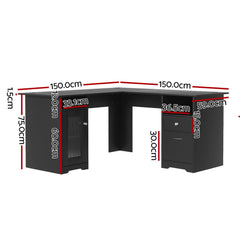 Artiss Computer Desk Home Office Study Desks L-shaped Corner Table with Storage