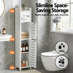 Artiss Bathroom Storage Cabinet 3-Tier Slim Toilet Paper Holder Organizer White