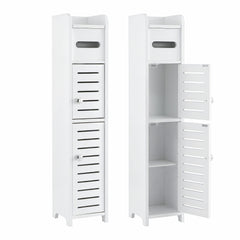 Artiss 2x Bathroom Storage Cabinet 3-Tier Toilet Paper Holder Organizer White