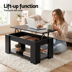 Artiss TV Unit & Coffee Table Set Storage Cabinet Black