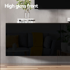 Artiss TV Unit & Coffee Table Set Storage Cabinet Black