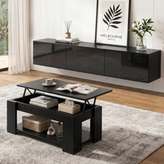 Artiss TV Unit & Coffee Table Set Storage Cabinet Black