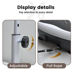 Vibration Plate Exercise Machine Lymphatic Drainage Machine with Adjustable Handrails and Resistance Bands for Weight Loss Fitness Platform Max Load 150kg