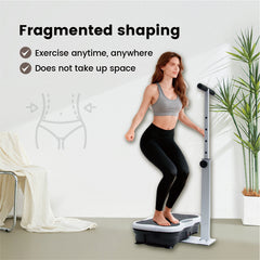 Vibration Plate Exercise Machine Lymphatic Drainage Machine with Adjustable Handrails and Resistance Bands for Weight Loss Fitness Platform Max Load 150kg