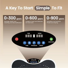 Vibration Plate Exercise Machine Lymphatic Drainage Machine with Adjustable Handrails and Resistance Bands for Weight Loss Fitness Platform Max Load 150kg