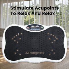 Vibration Plate Exercise Machine Lymphatic Drainage Machine with Adjustable Handrails and Resistance Bands for Weight Loss Fitness Platform Max Load 150kg