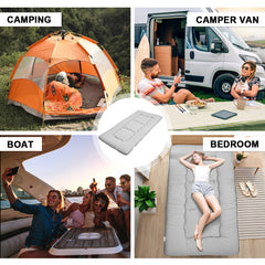 Foldable Floor Mattress Roll Up Futon Mattress Thicken Memory Foam for Bedroom Guest Room and Travel Portable Japanese Sleeping Tatami Mat 1x2m Grey