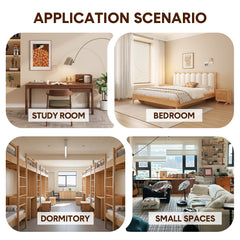 80cm Folding Desk with Bookshelf and Storage Large Desktop Foldable Bamboo Computer Desk Compact Home Office Workstation for Small Spaces Dorms Apartment