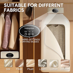 600W Electric Clothes Dryer Portable Folding Clothes Dryer Compact Laundry Dryer with 3 Level Timing and 2 Speed for Underwear Baby Clothes Fabric Home