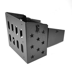 Alpen Outdoor Latch Jerry Can Holder With Lid 3mm Thickness Aluminium For 20L Fuel Tank For Camping Caravans 4WD Trailer Canopy Camper L38xD52xW21.5cm Black