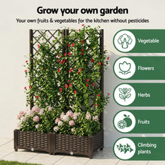 Green Fingers Raised Garden Bed Vertical Planter Self Watering Large Elevated Veggie Box 80x40x122cm