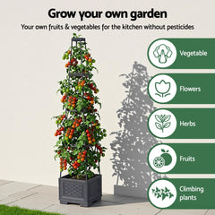 Green Fingers Self Watering Planter with Trellis Adjustable Height Modular Tomato Box 4 Layer 140cm