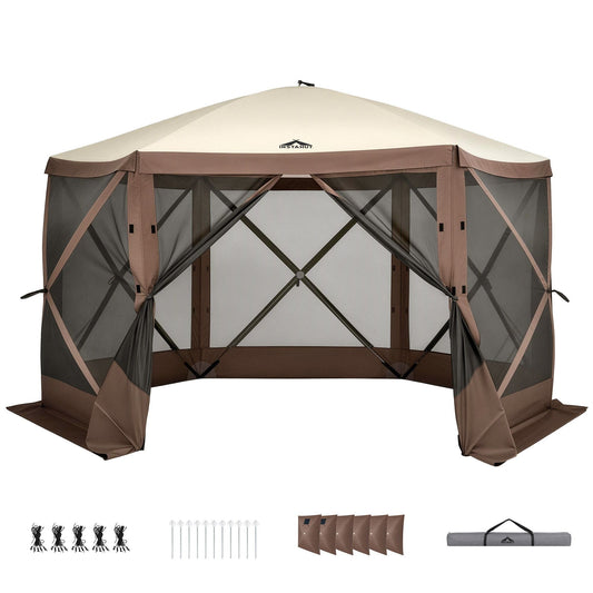 Instahut Gazebo Pop Up Tent 3.6x3.6m Outdoor Marquee Camping Screen w/Curtain Net